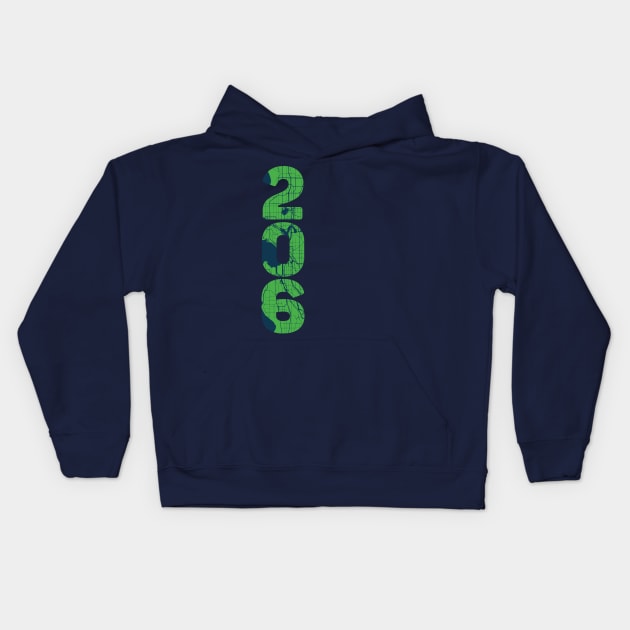 Seattle WA City Map and 206 Area Code Kids Hoodie by polliadesign